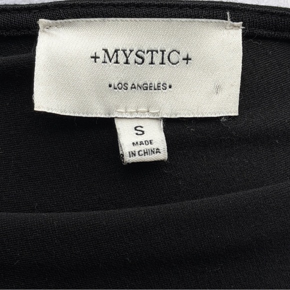 Mystic LA Romantic Roses Black Embroidered Skater Dress Small Plunge Neck Goth - Picture 3 of 11